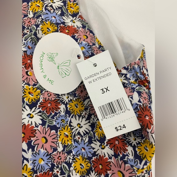 Dip Spaghetti Strap Floral Blouse Top Size 3X Plus NWT Blue Multi - Picture 5 of 7